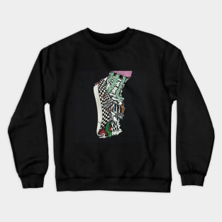 Dope broken foot wearing vans illustration Crewneck Sweatshirt